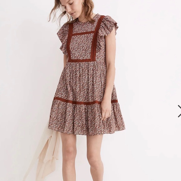 Madewell Dresses & Skirts - Madewell Flutter Sleeve Mini Dress in Cottage Garden, XS, NWT